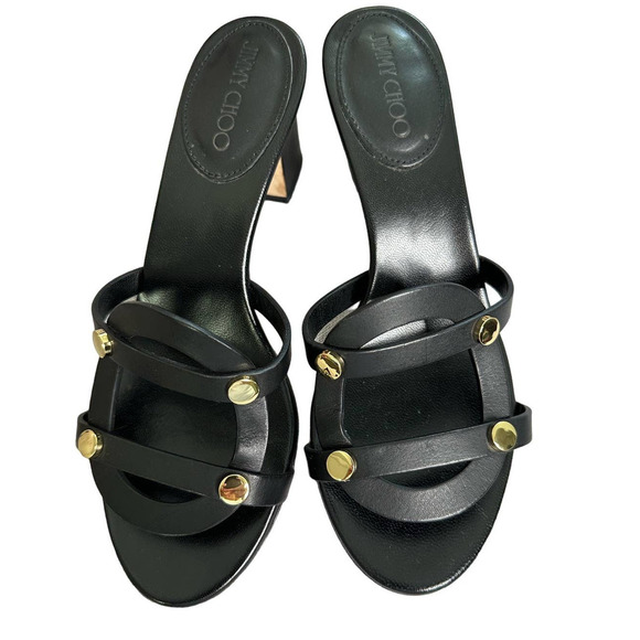 Jimmy Choo Damaris Block Heel Sandal  Black ‎ 36.5 - Picture 1 of 8